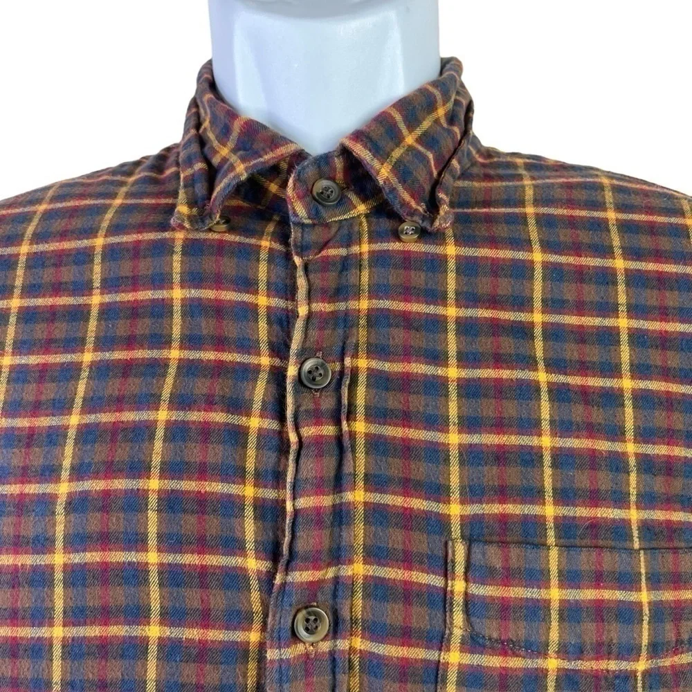 J.Crew Men’s Casual Shirt Button Down Plaid Brown Size S